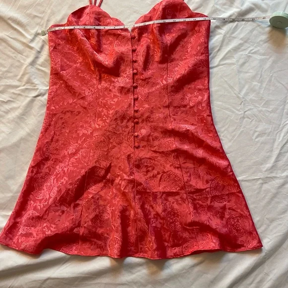 Victoria's Secret Coral Satin Floral Dress - Picture 4 of 12